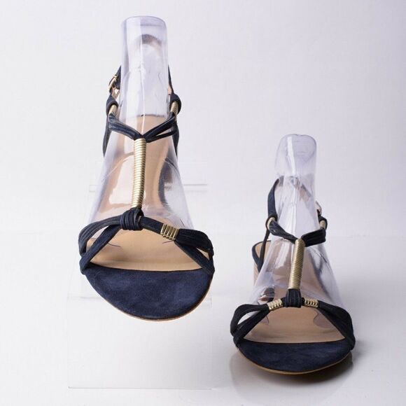 Talbots Peyton2 Womens Blue Suede T-Strap Sandals Sz 11 Open Toe Slingbacks New - Picture 4 of 9